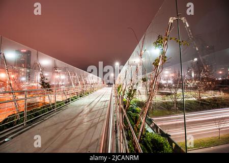 Cavalcavia pedonale a Santiago, Cile Foto Stock