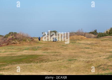 Persone che giocano a golf su un campo da golf dell'hotel Foto Stock