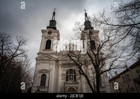 Foto della Chiesa di San Nicola a Sremski Karlovci, Serbia. La Cattedrale di San Nicola di Sremski Karlovci è una cattedrale ortodossa situata a Srem Foto Stock