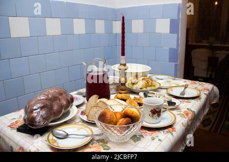 Tradizioni ucraine, piatti per la prima cena Santa Foto Stock