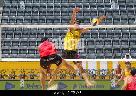 Foro Italico, Roma, Italia, 11 giugno 2022, Andre/George (Brasile) vs Huber/Dressler (Austria) durante i Campionati del mondo di Beach volley (day2) - Bea Foto Stock