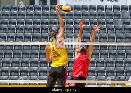 Foro Italico, Roma, Italia, 11 giugno 2022, Andre/George (Brasile) vs Huber/Dressler (Austria) durante i Campionati del mondo di Beach volley (day2) - Bea Foto Stock