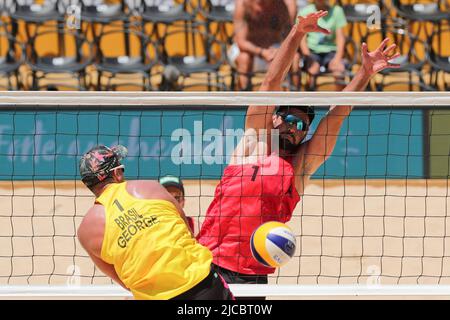 Foro Italico, Roma, Italia, 11 giugno 2022, Andre/George (Brasile) vs Huber/Dressler (Austria) durante i Campionati del mondo di Beach volley (day2) - Bea Foto Stock