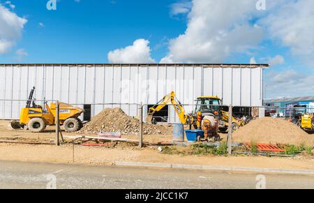 Nuove unità commerciali erette su Bishops Road Trade Park Lincoln 2022 Foto Stock