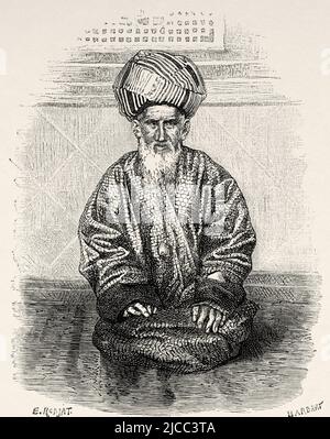 Tarantchi del Turkestan cinese. Yining, parte nordoccidentale dello Xinjiang nella Repubblica popolare Cinese, Asia Centrale. Da Orenburg a Samarcanda 1876-1878 di Madame Marie Ujfalvy-Bourdon, le Tour du Monde 1879 Foto Stock