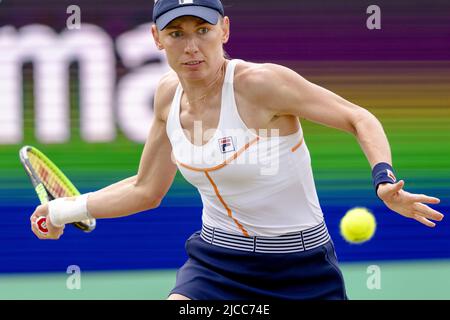 ROSMALEN - tennista Ekaterina Alexandrova (Russia) in azione contro Aryna Sabalenka (non nella foto, Bielorussia) durante la finale del torneo internazionale di tennis Libema Open. Il torneo di tennis olandese combinato per uomini e donne si terrà sui campi in erba di Autotron per dodici giorni. LEVIGATRICE ANP KING Foto Stock