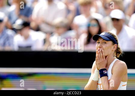 ROSMALEN - giocatore di tennis Ekaterina Alexandrova (Russia) vince la finale del torneo internazionale di tennis Libema Open. Il torneo di tennis olandese combinato per uomini e donne si terrà sui campi in erba di Autotron per dodici giorni. LEVIGATRICE ANP KING Foto Stock