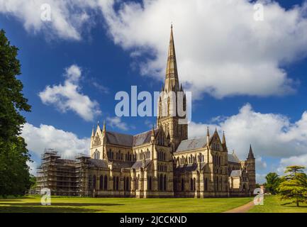 Salisbury Cathedral, Wiltshire, Inghilterra, Regno Unito. Foto Stock