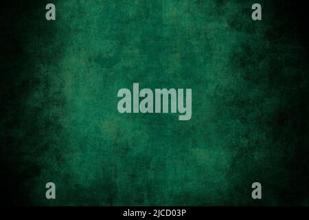 Sfondo verde scuro grunge con bordi neri vignetta Foto Stock
