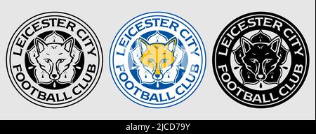 L'emblema del Leicester City Football Club. Stampa di incisione Illustrazione Vettoriale