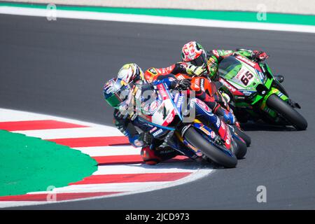 Misano Adriatico, Italia. 12th giugno 2022. race2, World Superbike - SBK a Misano Adriatico, Italy, June 12 2022 Credit: Independent Photo Agency/Alamy Live News Foto Stock