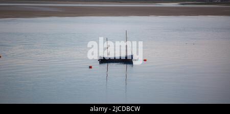 Barca a Aber Dyfi Wales Foto Stock