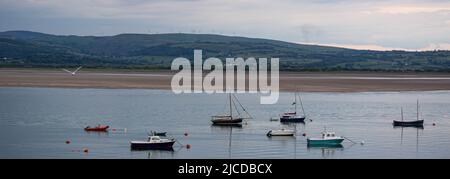 Barche a Aber Dyfi Wales Foto Stock