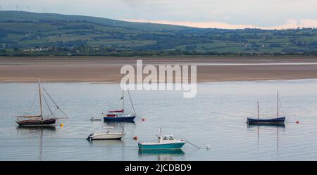 Barche a Aber Dyfi Wales Foto Stock