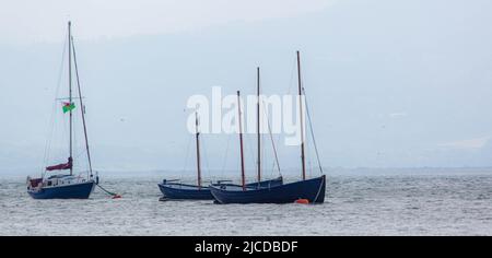 Barche a Aber Dyfi Wales Foto Stock