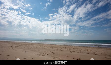 La spiaggia di Aber Dyfi Wales Foto Stock