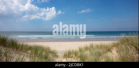 La spiaggia di Aber Dyfi Wales Foto Stock