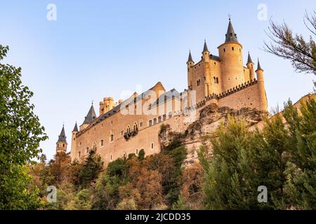 L'Alcazar di Segovia in Castilla y Leon, Spagna Foto Stock