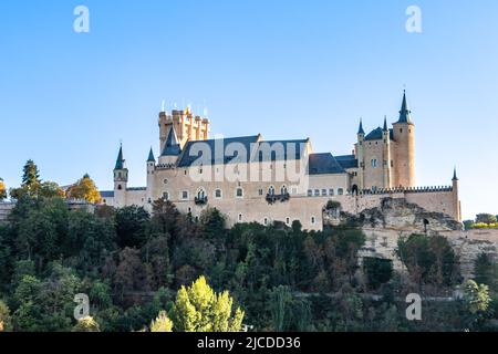 L'Alcazar di Segovia in Castilla y Leon, Spagna Foto Stock