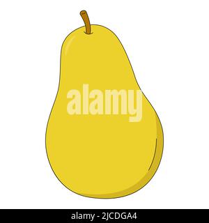 Illustrazione vettoriale di PEAR. Frutta in stile cartone animato isolato su sfondo bianco Illustrazione Vettoriale