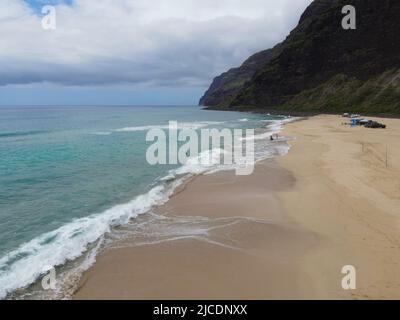 Spiaggia di Polihale a Kauai Foto Stock