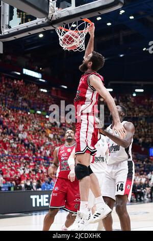 Mediolanum Forum, Milano, 12 giugno 2022, Gigi Datome (AX Armani Exchange Olimpia Milano) durante la gara 3 finale - AX Armani Exchange Milano vs Virtus Segafredo Bologna - Campionato Italiano Basket Serie A. Foto Stock