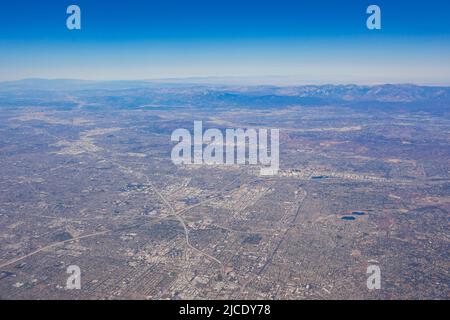 Vista aerea del paesaggio urbano di Santa Ana a Los Angeles, California Foto Stock