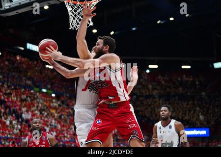 Mediolanum Forum, Milano, 12 giugno 2022, Gigi Datome (AX Armani Exchange Olimpia Milano) durante la gara 3 finale - AX Armani Exchange Milano vs Virtus Segafredo Bologna - Campionato Italiano Basket Serie A. Foto Stock