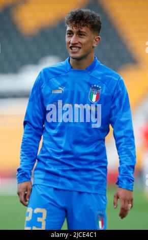 WOLVERHAMPTON INGHILTERRA - GIUGNO 11 : Salvatore Esposito d'Italia durante la UEFA Nations League - Gruppo A3 tra Inghilterra e Italia allo Stadio Molineux Foto Stock