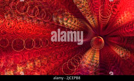 Astratto luminoso sfondo frattale rosso texturale Foto Stock