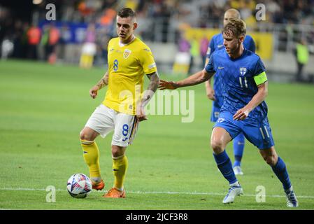 Alexandru Cicâldău durante Romania vs Finlandia , Bucarest 11.06.2022 , Lega delle Nazioni UEFA 2022,Cristi Stavri Foto Stock