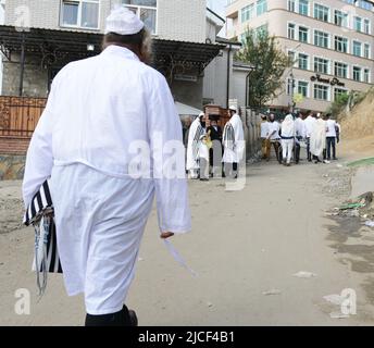 Pellegrini ebrei in Uman Ucraina. Foto Stock