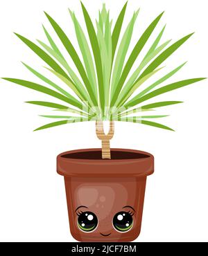 Cute Clipart Home Plant Illustrazione in stile Cartoon. Cartoon clip Art Home Plant. Illustrazione vettoriale di un animale per adesivi, doccia del bambino Illustrazione Vettoriale