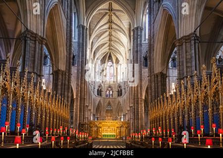 Inghilterra, Londra, Abbazia di Westminster, il coro Foto Stock