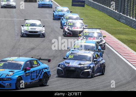 16 MAGNUS Gilles (bel), Comtoyou Team Audi Sport, Audi RS 3 LMS, in azione durante il WTCR - gara d'Ungheria 2022, 3rd round della FIA World Touring Car Cup 2022, sull'Hungaroring dal 10 al 12 giugno a Budapest, Ungheria - Foto: Gregory Lenormand/DPPI/LiveMedia Foto Stock