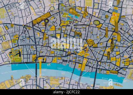 Inghilterra, Londra, Mappa stradale della città di Londra Foto Stock