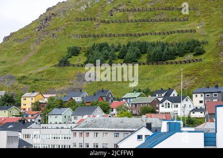 Norvegia, Troms og Finnmark, Honningsvag. Foto Stock