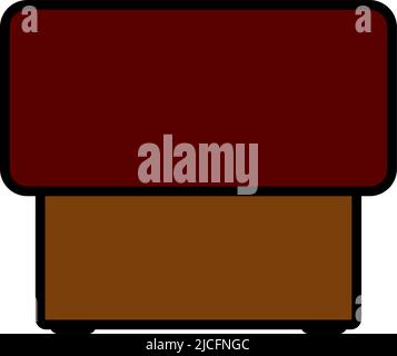 Icona del pouf della camera da letto. Contorno grassetto modificabile con disegno riempimento colore. Illustrazione vettoriale. Illustrazione Vettoriale