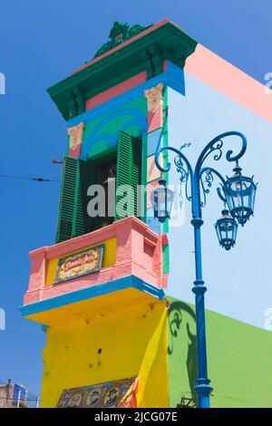 Colourful Building along Caminito Street, La Boca, Buenos Aires, Argentina Stock Photo