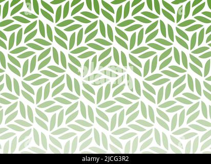 rettangolo bianco verde astratto, motivo a foglia retrò, sfondo geometrico, illustrazione, disegno naturale Foto Stock