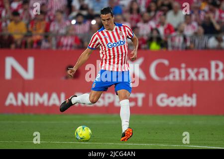 Girona, Spagna. 11 giugno 2022, Juanpe di Girona FC durante la lla Liga SmartBank disputata, finale, prima tappa, tra Girona FC e CD Tenerife disputata allo Stadio Montilivi il 11 giugno 2022 a Girona, Spagna. (Foto di Bagu Blanco / PRESSINPHOTO) Foto Stock