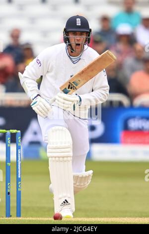 Nottingham, Regno Unito. 13th giugno 2022. Stuart Broad of England durante il gioco Credit: News Images /Alamy Live News Foto Stock