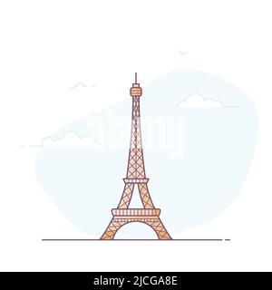 Stile della Torre Eiffel di Parigi Illustrazione Vettoriale