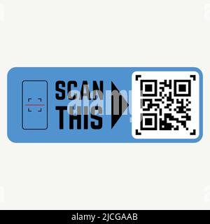 Etichetta codice QR Illustrazione Vettoriale