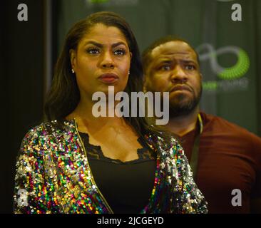 PEMBROKE PINES, FL - GIUGNO 10: Omarosa partecipa al Celebrity Boxing Match Weigh in al Charles Dodge Center il 10 Giugno 2022 a Pembroke Pines, Florida. (Foto di JL/Sipa USA) Foto Stock