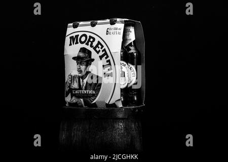 Birra Birra Moretti. Bucarest, Romania, 2022 Foto Stock