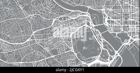 Mappa urbana vettoriale della città di Arlington, Texas , Stati Uniti d'America Illustrazione Vettoriale
