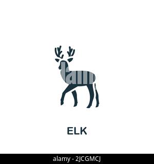 Icona Elk. Icona semplice monocromatica per modelli, web design e infografiche Illustrazione Vettoriale