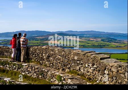 Inch Island da Grianan di Aileagh, Contea di Donegal, Irlanda Foto Stock