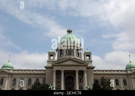 Casa dell'Assembley Nazionale a Belgrado Foto Stock